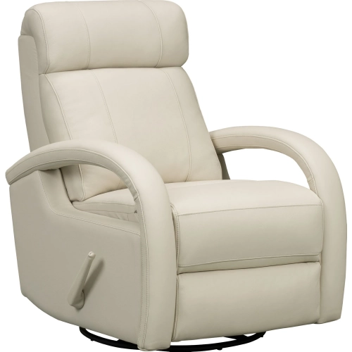 Harlee Swivel Glider Recliner in Troy Cream Top Grain Leather